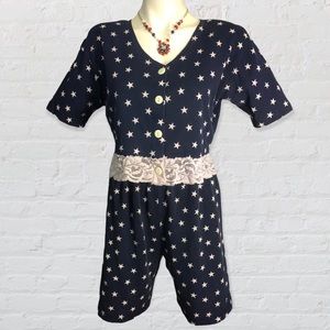 Vintage Two piece Star’s Lace Top & Shorts